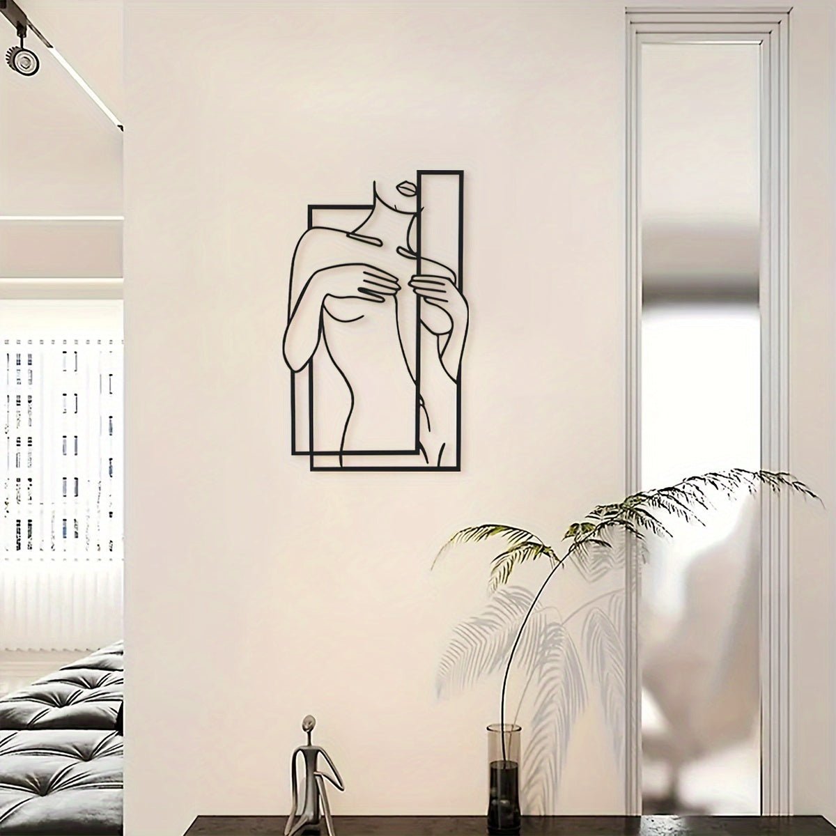 Hjemix | LineaArt Metallveggdekorasjon - Moderne minimalistisk veggkunst for soverom