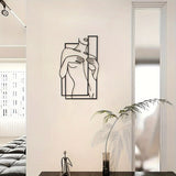 Hjemix | LineaArt Metallveggdekorasjon - Moderne minimalistisk veggkunst for soverom