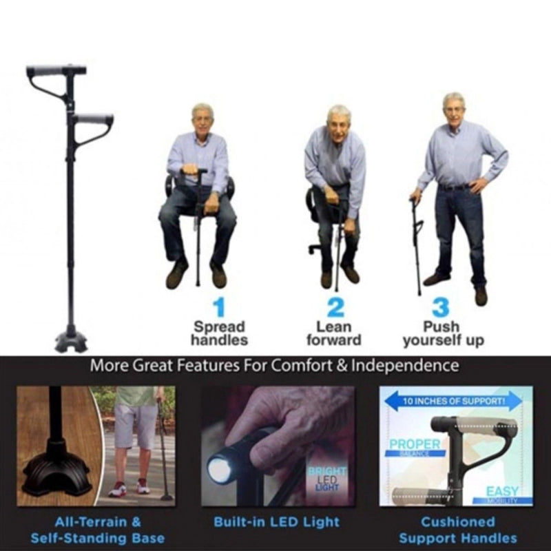 Hjemix | Non-slip Foldbar Gåstokk Med LED Lys