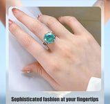 Hjemix | 6 Karat Paraiba Blågrønn Lotus Diamant Ring