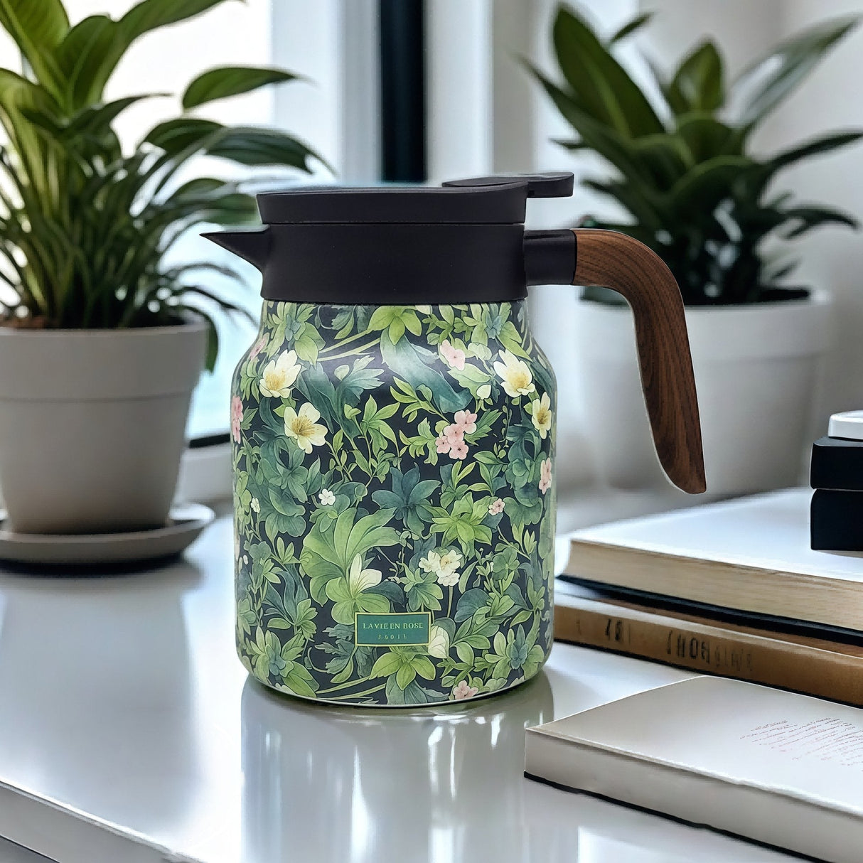 Hjemix | Vintage Floral Pattern Te-kanne – Innebygd infusor
