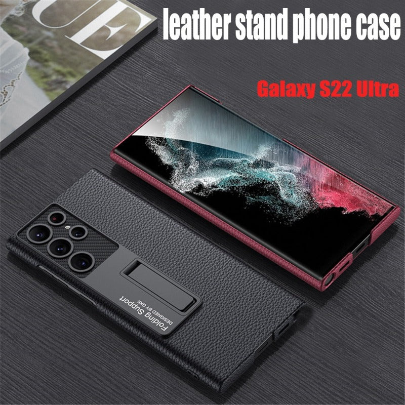 Hjemix | Luksuriøs, ultra-tynn lærtelefonveske, sjokksikker, for Samsung Galaxy 23