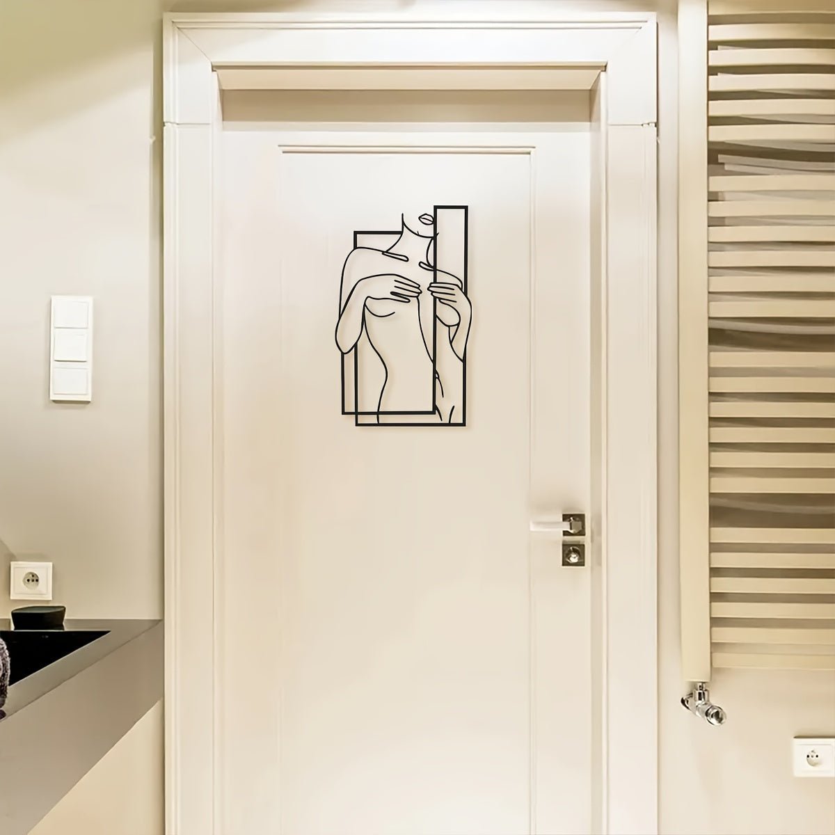 Hjemix | LineaArt Metallveggdekorasjon - Moderne minimalistisk veggkunst for soverom