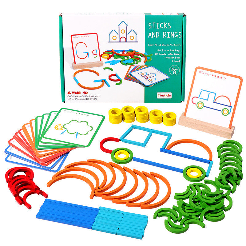 Hjemix | Montessori Barns Puslespill Logikktrening Ring Spill