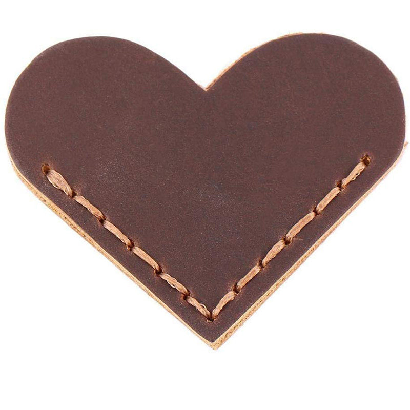 Hjemix | Vintage Lær Hjerte Bokmerke Sidehjørne