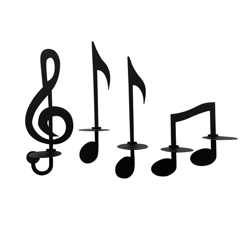 Hjemix | Svart Musikknoter Vegglampe