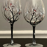 Norvo | Four Seasons Tree Vin Glass - Håndmalt Kunst