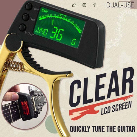 Hjemix | DUAL-BRUK GITAR CAPO TUNER MED LCD-SKJERM