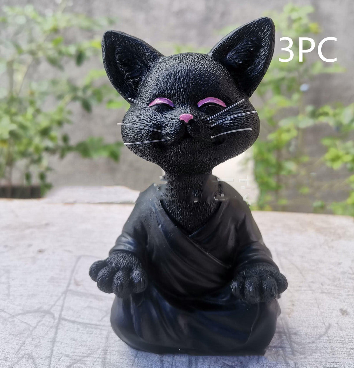 Hjemix | Lekker svart Buddha katt figur meditasjon yoga samleobjekt glad katt dekor hjem hagedekorasjon hageornament