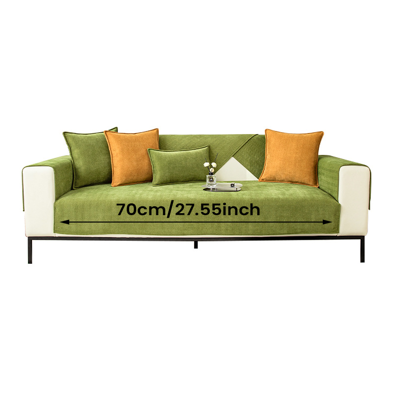 Hjemix | Bølget Sjekk Chenille Stoff Møbelbeskytter Sofa trekk