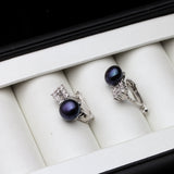 Hjemix | Fashion Naturlig ferskvanns svart perle øreklipp