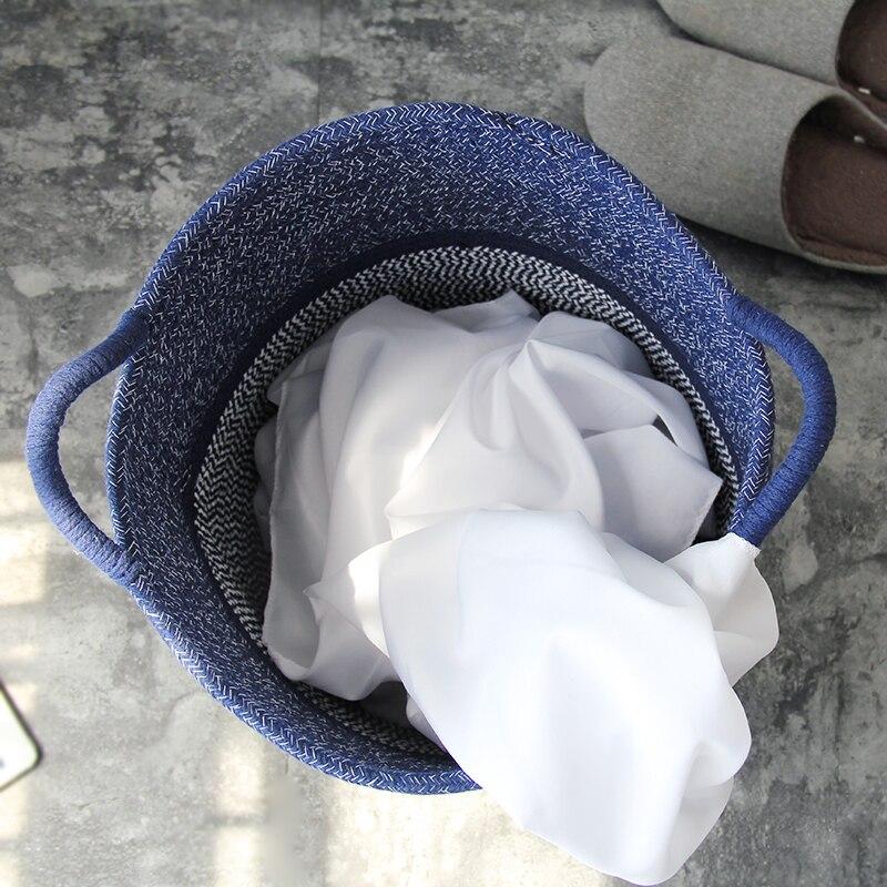 Hjemix | CoastalNest Oppbevaringskurver med Håndtak | Blå Kystdekorative Kurver | Funksjonell & Stilig Organisering