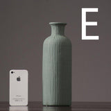 Hjemix | Brun Beige Grå Keramikk Blomstervase Potte │ Hjemdekorasjonsartikkel