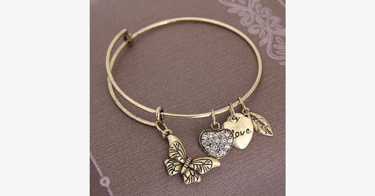 Hjemix | Butterfly Love Charm Bracelet