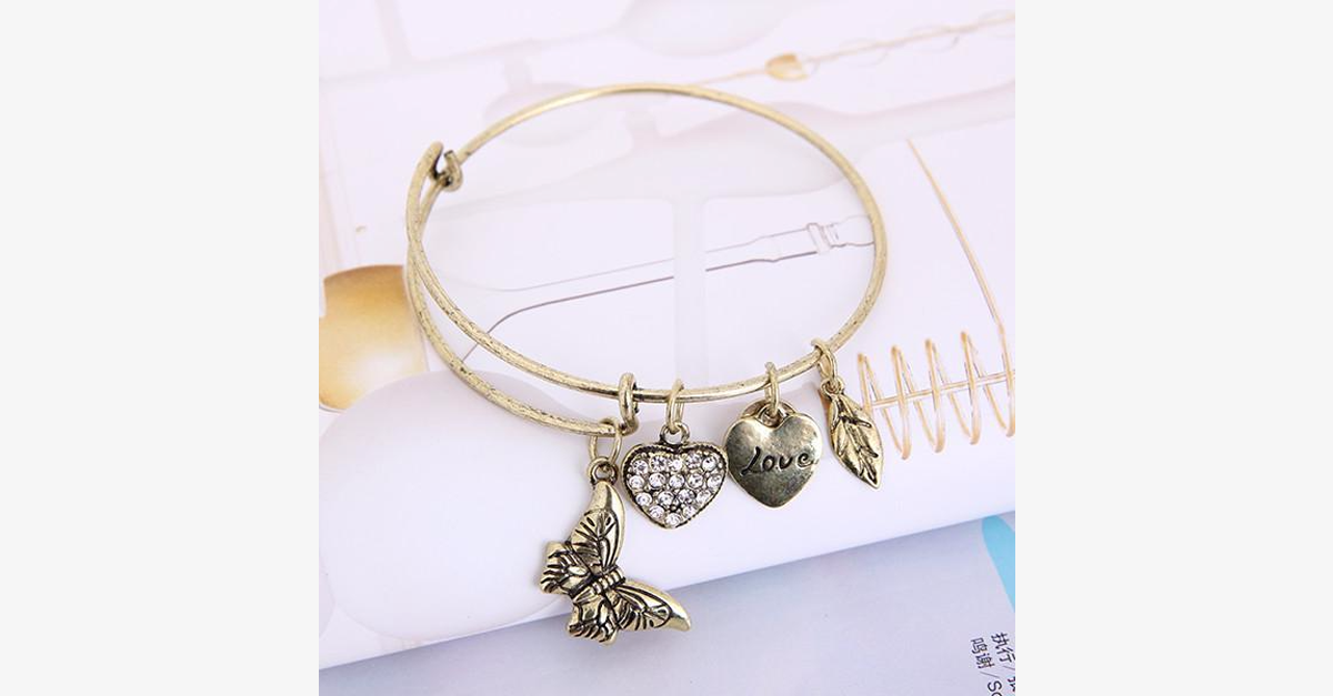 Hjemix | Butterfly Love Charm Bracelet