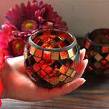 Hjemix | Europeisk Retro Glass Mosaic Tealight Holder