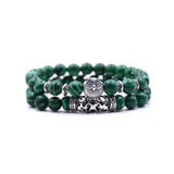 Hjemix | Ugle Charm Naturlig Stein Armbånd