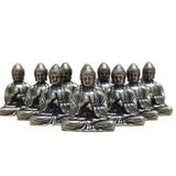 Hjemix | 10 deler mini messing sittende Buddha statue figur for reise buddhisme tilbedelse hjem kontor skrivebord dekorasjon