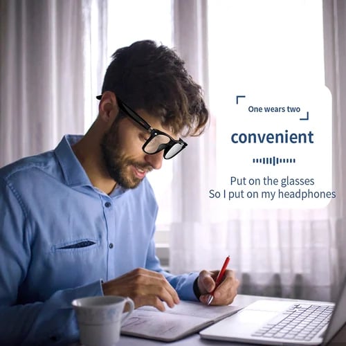 Hjemix | Super Black TechnologySmart Trådløse Hodetelefoner Solbriller