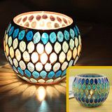 Hjemix | Europeisk Retro Glass Mosaic Tealight Holder