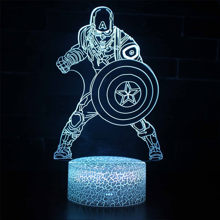Hjemix | 3D Lampe Marvel Captain America Kamp