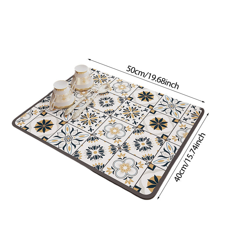 Hjemix | Retro Hurtigtørkende Vanntett Matte for Kjøkken-Bar-benkeplater