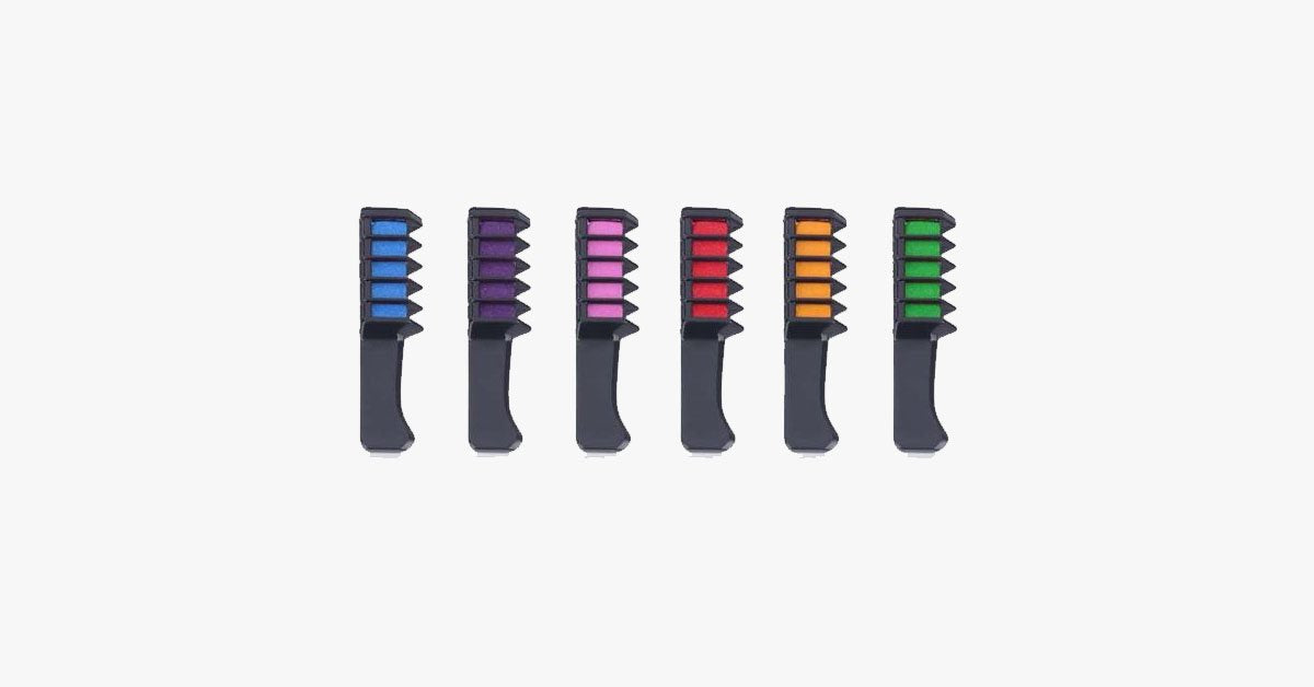 Hjemix | 6 Delt Sett Shimmer Hårkritt Kam