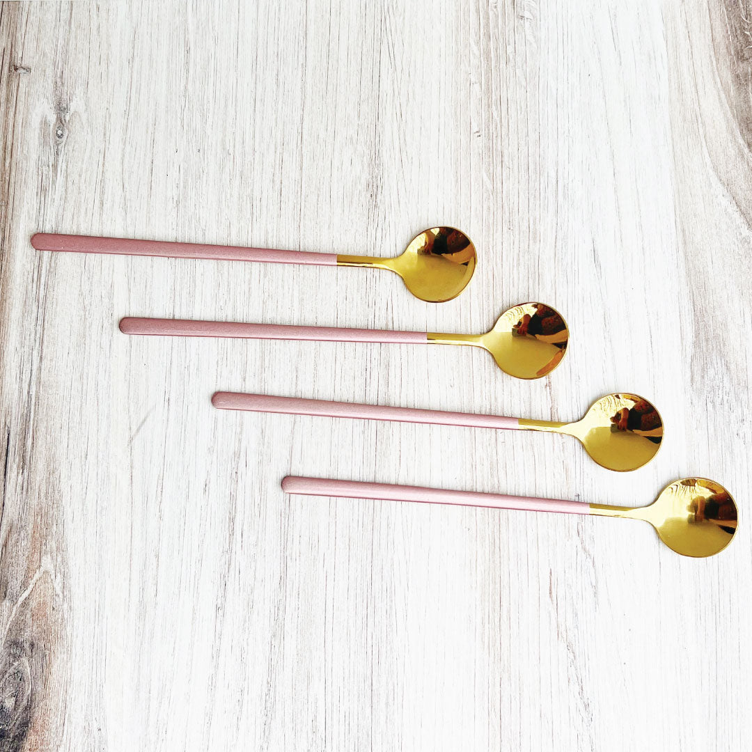 Hjemix | Trendy espresso- og dessertskje-sett med 4 deler