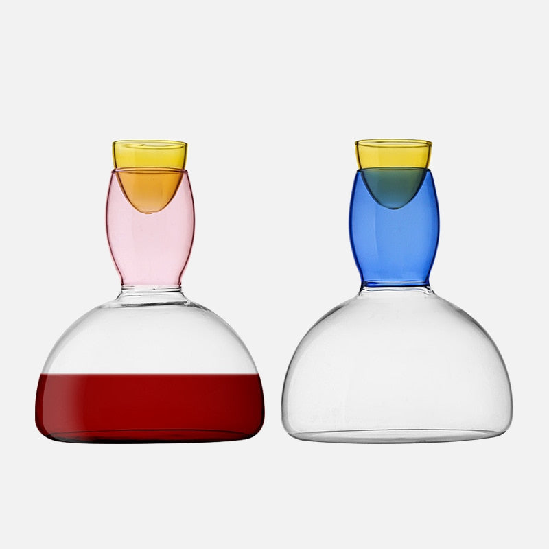 Hjemix | Kalk og karaffel laget av farget glass av Phillips