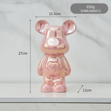 Hjemix | Fargerik Keramikk Bjørn Skulptur og Statue Sparegris Skrivebords Ornament