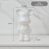 Hjemix | Fargerik Keramikk Bjørn Skulptur og Statue Sparegris Skrivebords Ornament