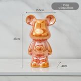 Hjemix | Fargerik Keramikk Bjørn Skulptur og Statue Sparegris Skrivebords Ornament