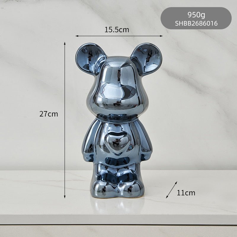 Hjemix | Fargerik Keramikk Bjørn Skulptur og Statue Sparegris Skrivebords Ornament