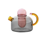 Hjemix | Kontrastfarget Glass Tekanne Sett – Stilig & Varmeresistent Design