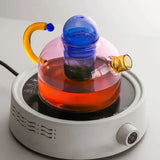 Hjemix | Kontrastfarget Glass Tekanne Sett – Stilig & Varmeresistent Design