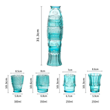 Hjemix | Farget Glasskoppsett i Koi Fisk Form - Salg