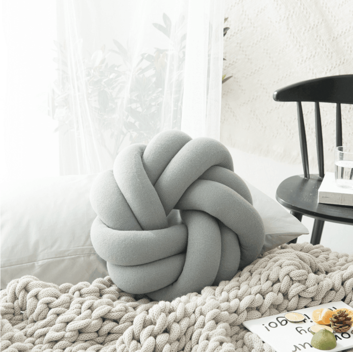 Hjemix | Kreativ bomulls knute ball pute