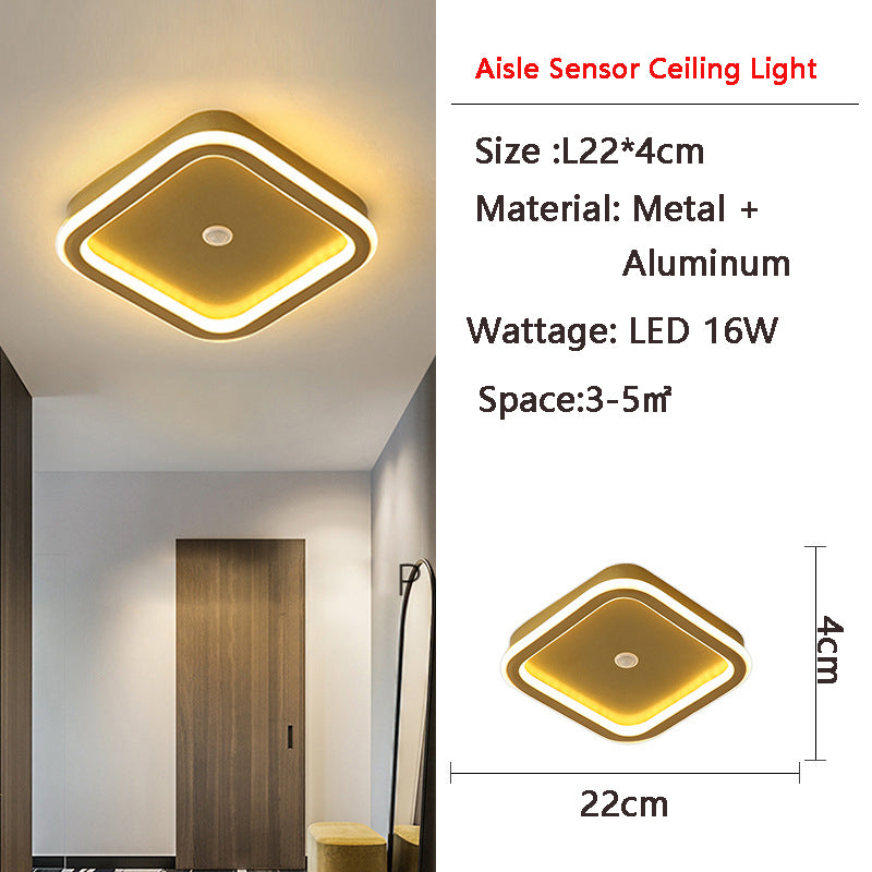 Hjemix | MotionGlide PIR Bevegelsessensor LED Taklampe | Smart Belysning | Energisparende | Perfekt for Gang & Bad