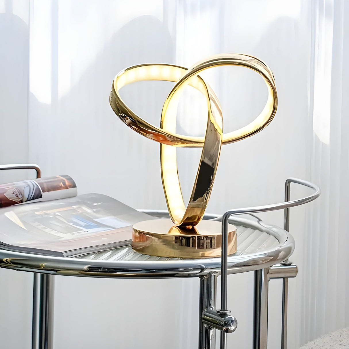 Hjemix | Lampe - Luksus Gull Möbius Ring Skrivebords Leselampe