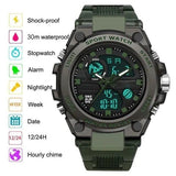 Hjemix | Sporty Dual-Display Mode Multifunctional Waterproof Luminous Men's Wristwatch