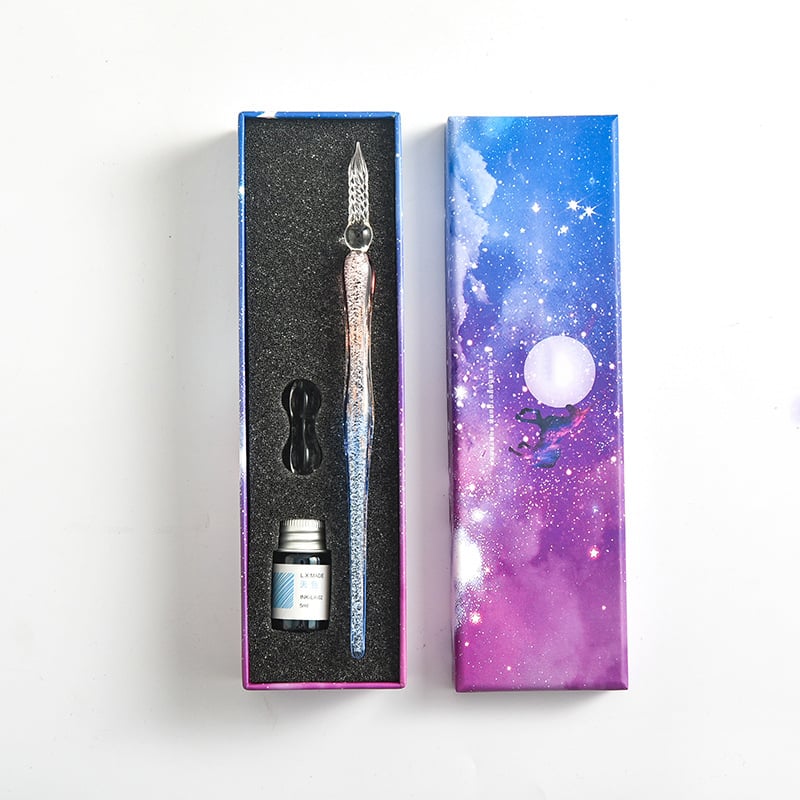 Hjemix | Kalligrafi Glass Dyp Penne Inks Sett