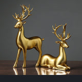 Hjemix | Gyldne Par Hjort Figurer