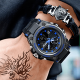 Hjemix | Sporty Dual-Display Mode Multifunctional Waterproof Luminous Men's Wristwatch
