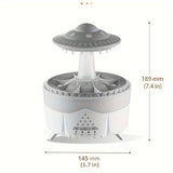 Hjemix | Avslappende regndråpe aromaterapi essensielle oljediffusor - LED-lys & luftfukter