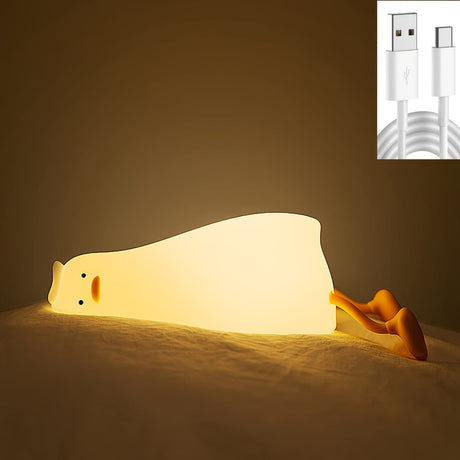 Hjemix | Sleeping Duck Lampe - Oppladbar Dimmbar Silikon Nattlys
