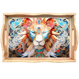 Hjemix | DIY Diamant Maleri Trebrett Matbrett med Håndtak Stue Dekorasjon Mandala Trebrett Sett