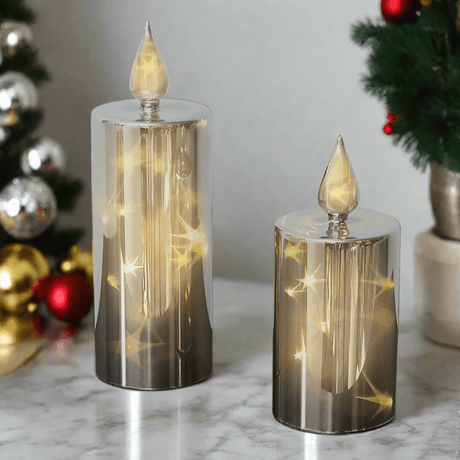 Hjemix | LED Smoky 2-delt Glass Lys Sett