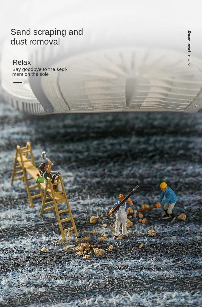 Hjemix | Moderne, nordisk stil PVC dørmatte │ Sklisikker dørmatte for inngangsområdet │ Sandfjernende fotmatte