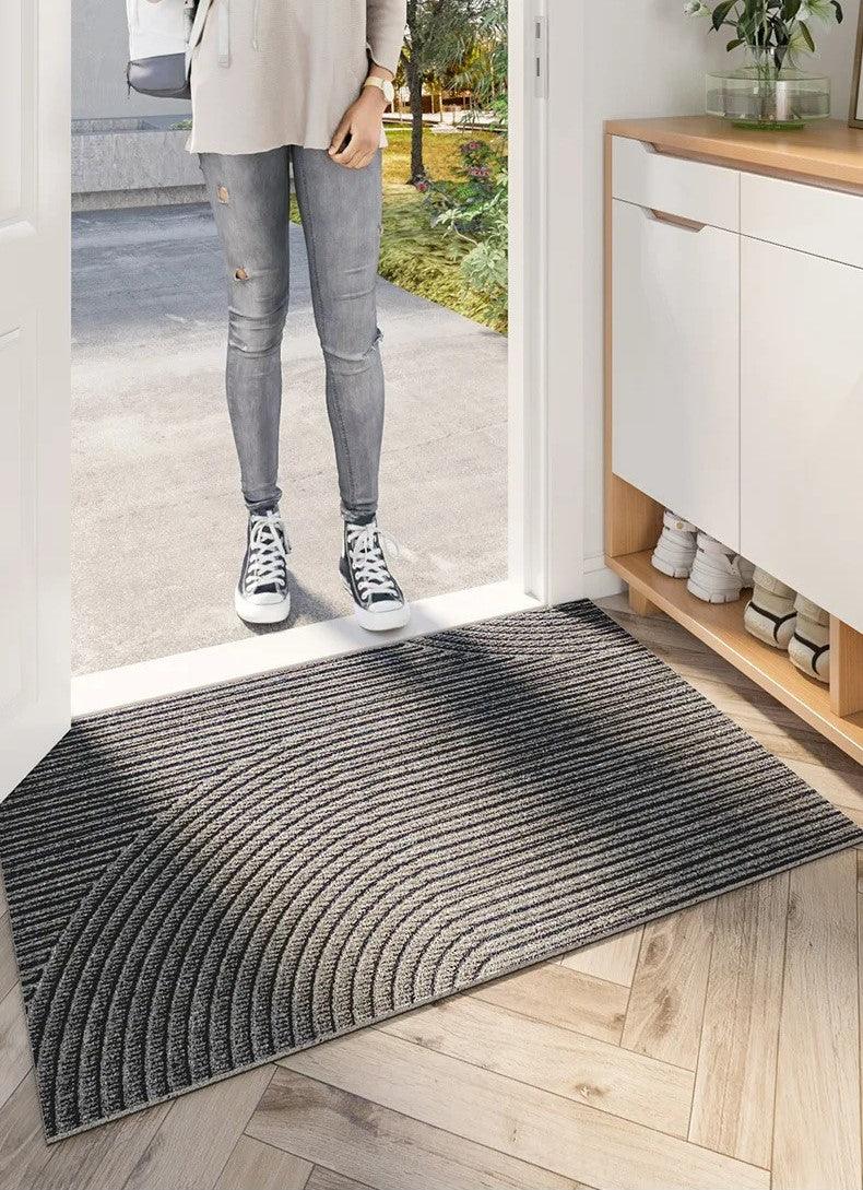 Hjemix | Moderne, nordisk stil PVC dørmatte │ Sklisikker dørmatte for inngangsområdet │ Sandfjernende fotmatte