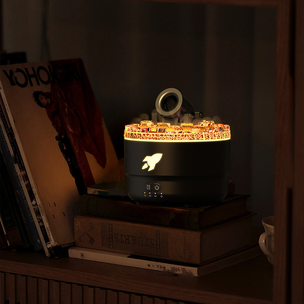 Hjemix | Cannon Luftfukter Aroma Diffuser Vannmist Nattlys Lava Perfekt Gave